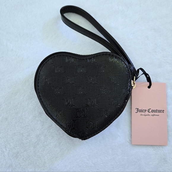 Juicy🍊 Couture "Simply Perfect" Black Heart🖤 Zip Around Coin Purse - NWT - Picture 2 of 16